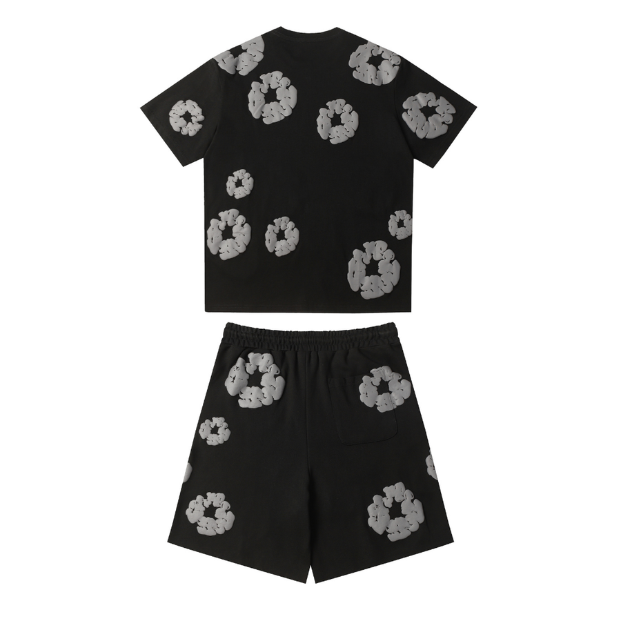 Denim Trs Black Grey Short set