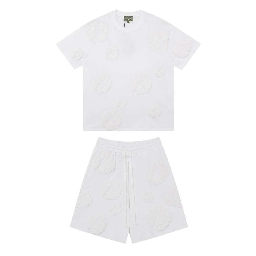 Denim Trs Triple White Short set