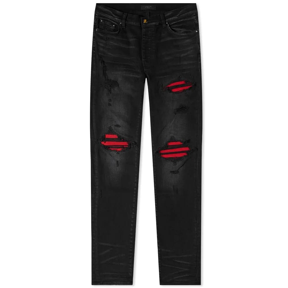 Aged Black Suede Panel Jeans - FetchStyles