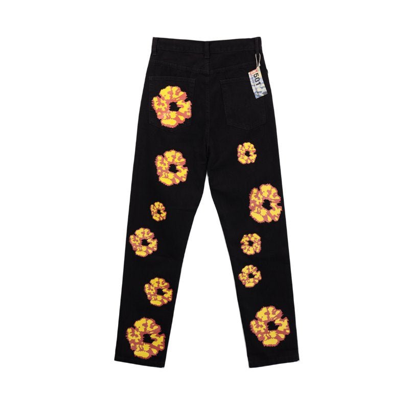 Denim Tears x Levi’s x Offset Floral Print Jeans Black - FetchStyles