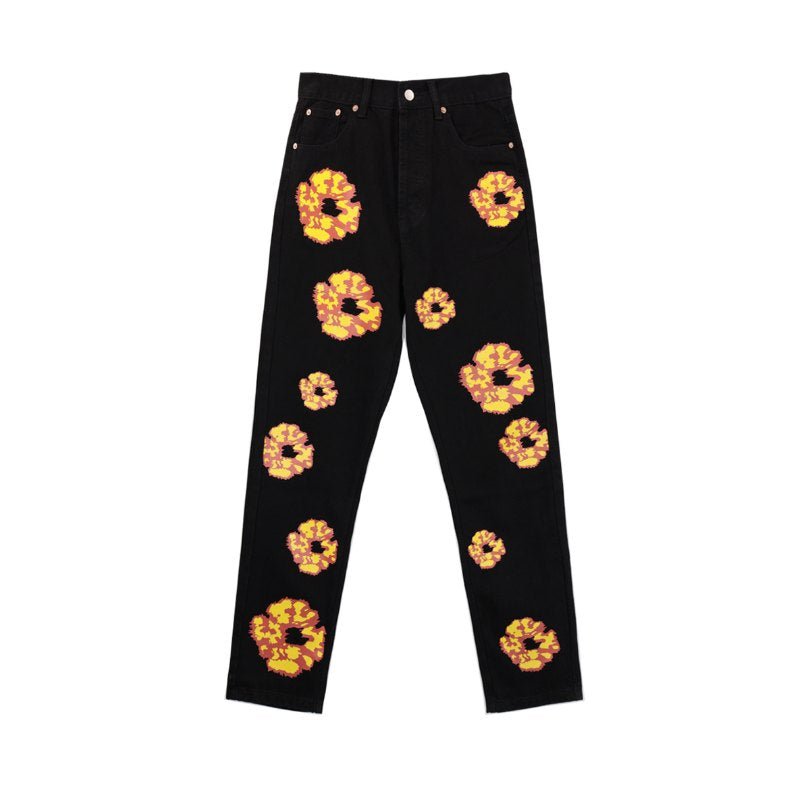 Denim Tears x Levi’s x Offset Floral Print Jeans Black - FetchStyles