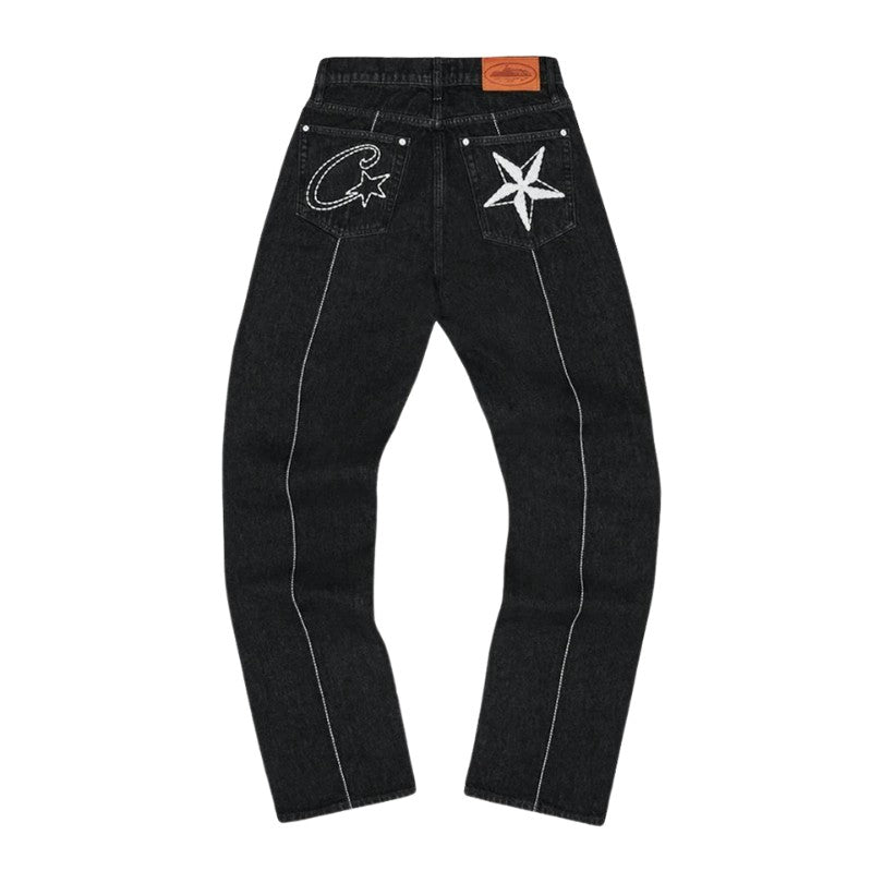 Jeans Corteiz C - Star Black - FetchStyles