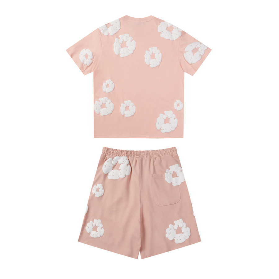 Denim Trs Pink Short set