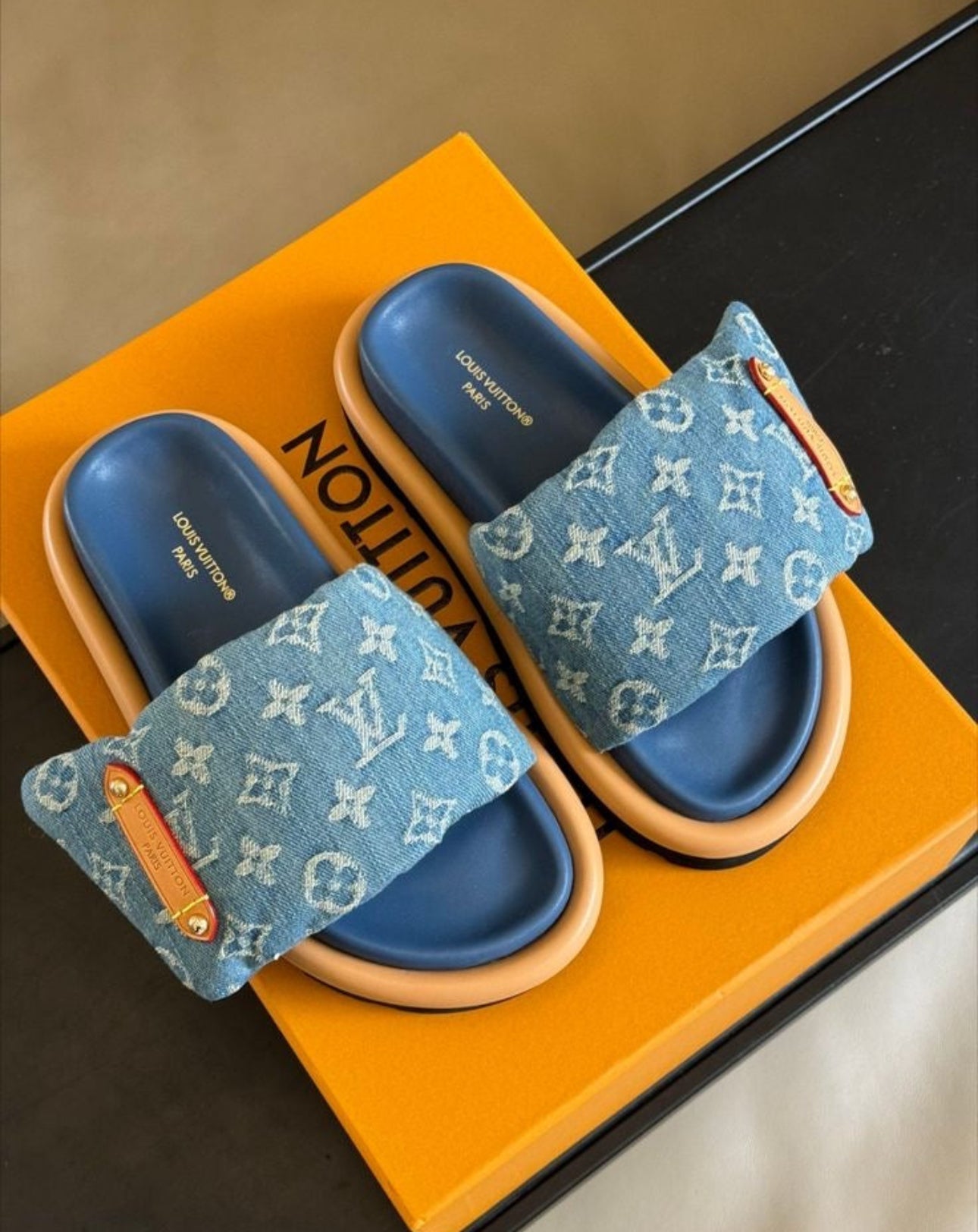 "LV" Pillow Denim