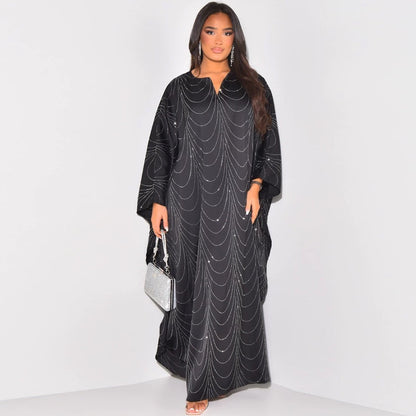 Langes Kleid mit Glitzermuster