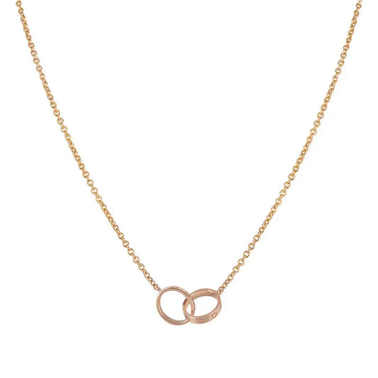 LOVE HALSKETTE DOPPELRING | ROSA GOLD