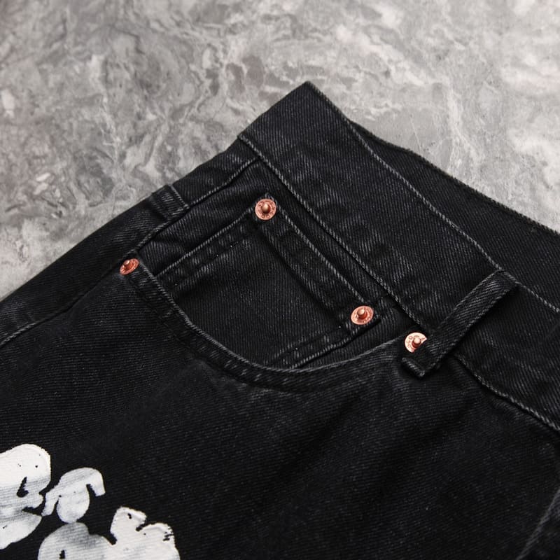 Denim Tears x Levi’s Cotton Wreath Jeans Black - FetchStyles