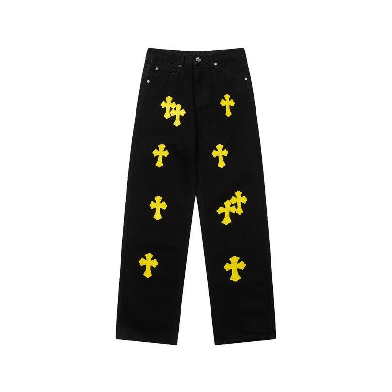 Midnight Cross Patch Jeans - FetchStyles